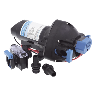 31295-3512-3A - Bomba controlada por presión Par Max a 12 Vcd, caudal de 2 GPM, presión máxima 35 psi, para manguera de entrada con orificio de 38 mm (1½”), manguera de descarga con orificio de 25 mm (1”)