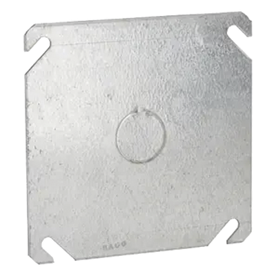 HUB-753 - Tapa Cuadrada / Acero Galvanizado / 4 x 4 x 0.063 in / Entrada 1/2 in / UL Listed / Caja 4 in