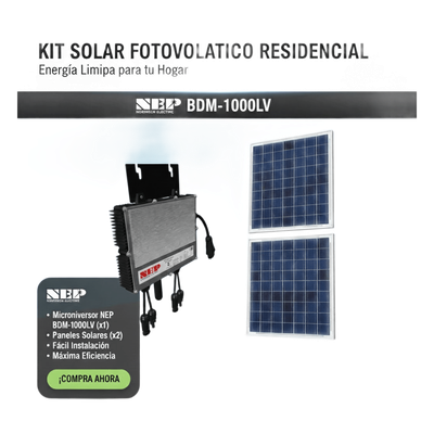 BDM1000LVKIT - Kit Solar Interconexión / 1kW 127Vca / Microinversores / 2 Módulos 645W / Montaje Incluido