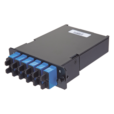 FCS9N-12-10P - Placa Acopladora de Fibra Óptica / 12 Fibras Monomodo OS2 / 6 Conectores LC Duplex / Pérdida de Inserción ≤0.35 dB / Color Azul TIA/EIA-568-C.3