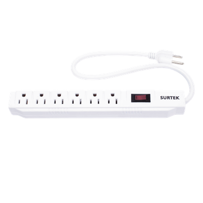 SYS-136221 - Multicontacto con Supresor de Picos 450 Joules, Voltaje de Entrada: 127 Vca NEMA 5-15P, Con 6 Salidas NEMA 5-15R.