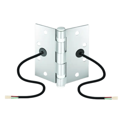 SD-H412 - Bisagra de Transferencia Eléctrica / 12-24 VAC/VDC / 4 Hilos 28AWG / 5 Nudillos / Acero Anti-Vandalismo / Energía y Datos