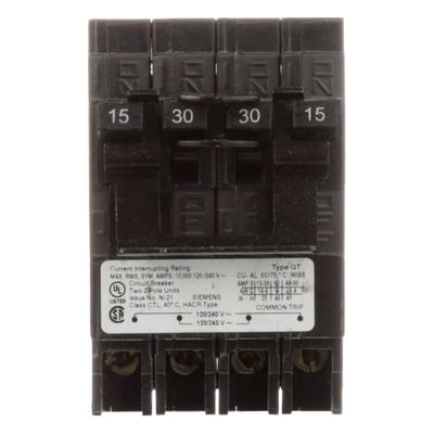 Q22020CT2 - Interruptor Automático Cuádruple Enchufable / 2 Polos Dobles / 20-20 A / 120/240 VCA / 10 kA