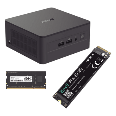 NUCASI513I16G512G - Kit Mini PC Barebone / Core i5-1340P 13 Gen / 16 GB DDR4 / 512 GB NVMe SSD / WiFi 6 / 2.5 GbE / 4 Monitores
