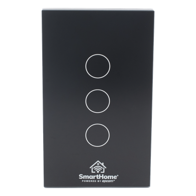 SHS413W - Apagador Inteligente Wi-Fi / 3 Circuitos / 2.4 GHz / 100V-250V / Control por Voz / App Móvil