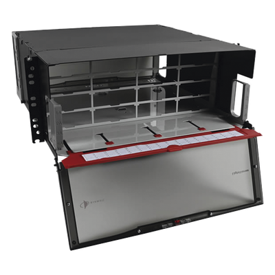 LVE-4U-MD-P01A - Distribuidor de Fibra Óptica de Alta Densidad / 4 UR / 16 Placas Plug and Play / Hasta 384 Fibras / Rack 19" (48.26 cm)