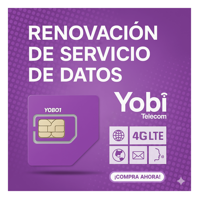 RENO1GBYOBI - Plan de Datos Anual / 1 GB Mensual / 12 Meses / Roaming EU y Canadá 15 Días / Red 4G / Activación Automática