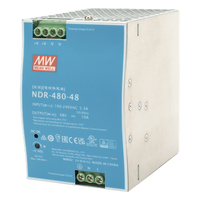 NDR-480-48 - Fuente de Poder Industrial / 480W / 48 Vcc / 10A / Riel DIN / 100-240 Vca / 3.35 x 4.93 x 5.04 in