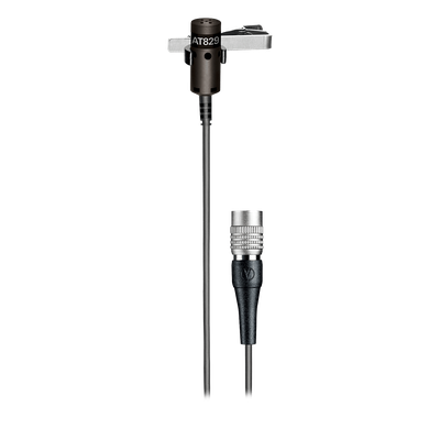 AT-829CW - Micrófono Lavalier Inalámbrico / Condensador Cardioide / 1.4 m (4.6 ft) / Patrón Polar 120° / Conector 4 Pines Lock / 2.4 g / 24 mm x 10.5 mm