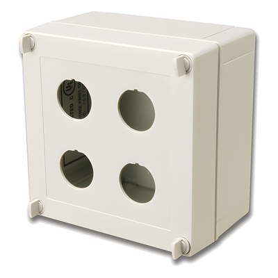 X-IBOX-04 - Caja Industrial de Conexión / IP66/IP67 NEMA 4X / 4 Puertos Cobre o Fibra / 48 Fibras / 5.1 x 5.1 x 3.2 in