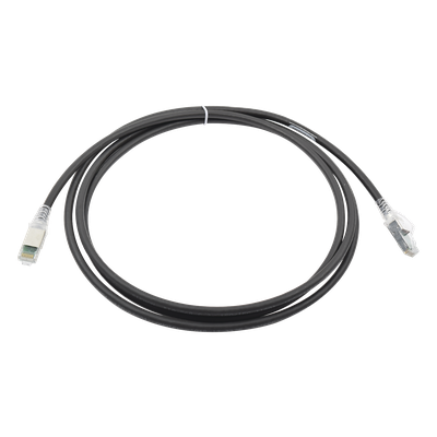 ZM6A-S07-01B - Patch Cord Z-MAX Cat6A S/FTP, CM/LS0H, 7ft, Color Negro, Versión Bulk (Sin Empaque Individual)