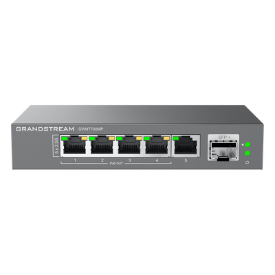 GWN7700MP - Grandstream Switch No Administrable GWN7700MP, 5 Puertos 10/100/1000Mbps, 4 Puertos PoE+, 1 Puerto SFP+ 10Gbps