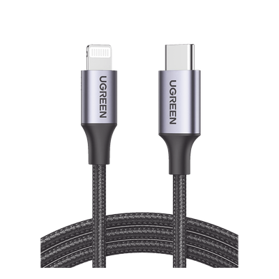 60759 - Cable USB-C a Lightning / 1 Metro (3.28 Pies) / Certificado MFi / Carga Rápida 60W / 480 Mbps / Nylon Trenzado / Aluminio