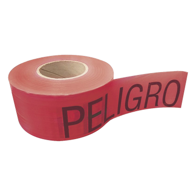 SYS-137298 - Cinta de Barricada / 100 m (328.1 ft) / Ancho 76 mm (3") / Polipropileno UV / Espesor 0.4 mm / Leyenda PELIGRO