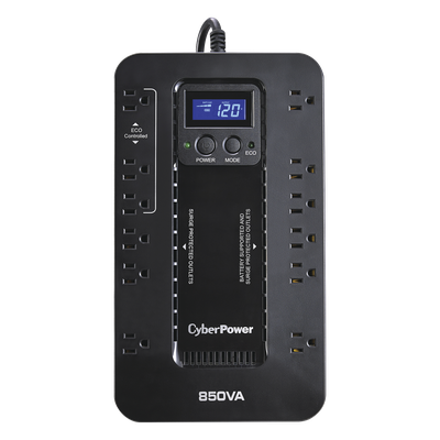 EC850LCD - CyberPower EC850LCD sistema de alimentación ininterrumpida (UPS) Línea interactiva 0,85 kVA 510 W 12 salidas AC