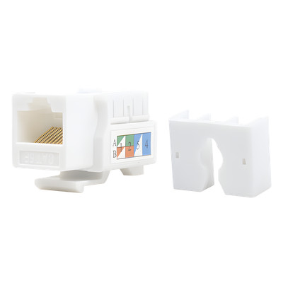 LP-KJ-505-WH - Módulo Jack Keystone / Cat5e / Terminación 110 / RJ45 / 1 Puerto / 90° / T568A-B / Blanco
