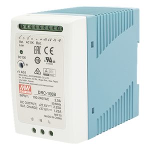 DRC-100-B - Fuente de poder con cargador de batería / Riel DIN / 24V / 100W / 2.25A / UL 508 / 2.16 x 3.54 x 3.94 pulgadas