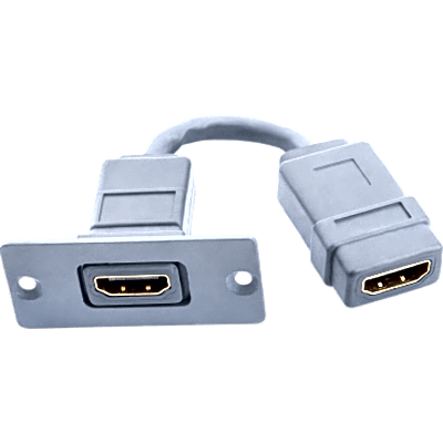W-H(W-HDMI)(G) - Wall Plate Inserción HDMI | Conexiones HDMI | Tamaño Espacio Simple | Gris