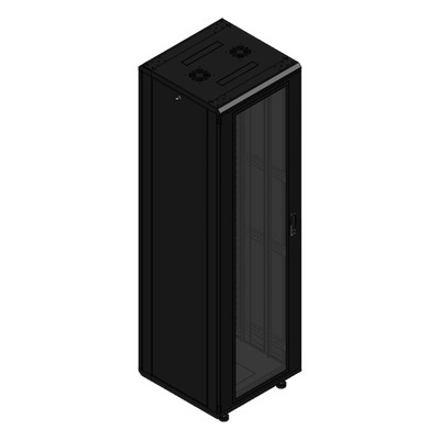 LES-60-60-42UG - Gabinete Rack de Piso / 42U / 19 Pulgadas / Carga 1000 kg / Puerta Cristal Frontal / 600x605x1990 mm