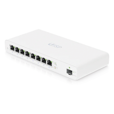 UISP-R - Router Gigabit / 8 Puertos PoE Pasivo 27V / 1 Puerto SFP / NAT 1 Gbps / 110W Total / OSPF y Firewall