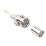 RFB-1708 - Conector BNC Macho / 75 Ohm / AWG 20 / Anillo Plegable / Níquel y Oro / Delrin