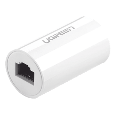 20391 - Acoplador y Protector (Extensor de Cable Ethernet RJ45) | 1000Mbps | Compatibilidad con Cat7/Cat6/Cat5e | Compatible con POE | Ignífugo | ABS | Color Blanco
