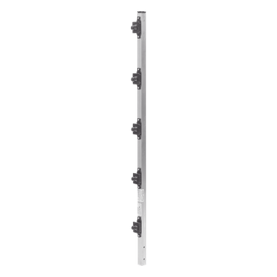 SYS-POST-2-R2 - Poste de Paso para Cerca Electrificada / Aluminio PTR 1 m (3.28 ft) / Perfil Cuadrado 1" / 5 Aisladores Incluidos