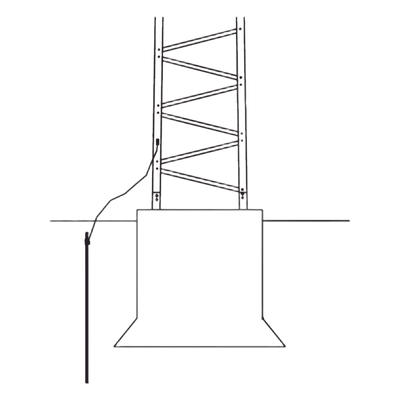 TRY-T-GROUND - Kit de Aterrizaje para Torre / Electrodo 5/8" x 8' (2.4 m) / Alambre #6 BSC Cobre Trenzado / Conectores y Tornillería Incluidos
