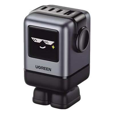 45514B - Cargador de Escritorio / 100W / 4 Puertos / PD 3.0 / QC 4.0 / GaN II / Pantalla LED