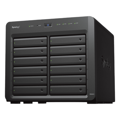DS2422+ - NAS de Escritorio / 12 Bahías / Expansible a 24 / AMD Ryzen Quad-Core 2.2 GHz / DDR4 ECC 32 GB / Caché NVMe / 10-25GbE / 2100 MB/s Lectura