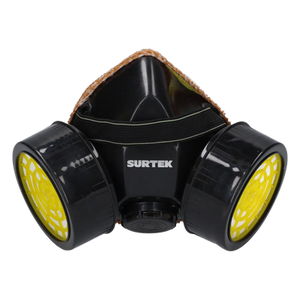 SYS-RESM2 - Respirador de Media Cara / Protección Nasal y Bucal / Doble Cartucho Intercambiable / 2 Cartuchos para Vapores Orgánicos / Válvula de Exhalación / Correa Elástica Ajustable