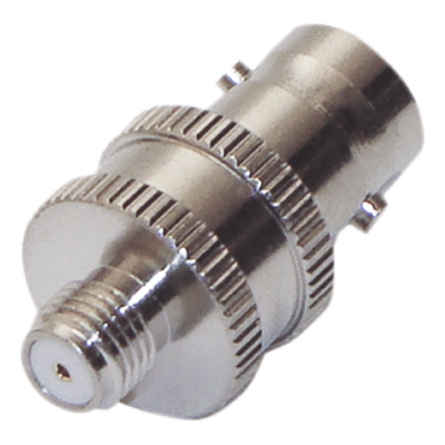 RFB-1142-4 - Adaptador RF Coaxial / BNC Hembra a SMA Hembra / Montaje en Línea / Cuerpo Niquelado / Contacto Oro / Aislante Teflón