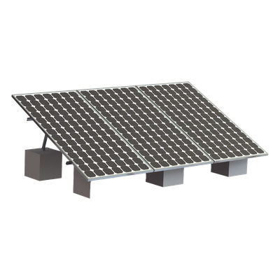 VEKTOR8R3M - Estructura de Montaje Solar / 3 Módulos Fotovoltaicos / Riel Tipo 8 de 4050 mm / Aluminio Anodizado / Resistencia al Viento 136 km/h / Ángulo 20° a 45°