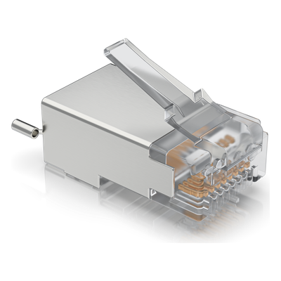UISP-CONNECTOR-SHD - Conectores RJ45 Blindados / Protección ESD / 100 Unidades / Compatibles UISP Cable Pro y Carrier / Sin Soldadura