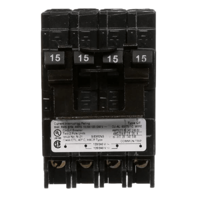 Q22020CT - Interruptor Automático TRIPLEX / 2 Polos Simples 1 Polo Doble / 20-20 A / 120/240 VCA / 10 kA / Enchufable
