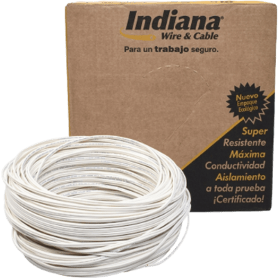 PC02 - Cable SPT POT / 2 Conductores / Calibre 18 AWG / 100 m (328.08 ft) / 300 V / 60 °C / NOM-063-SCFI / Blanco