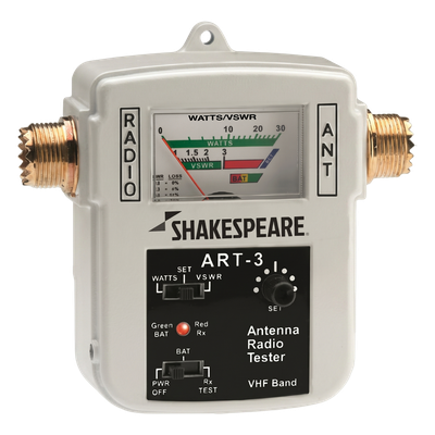 ART-3 - Probador de Antenas VHF / 155-158 MHz / Potencia 0-10 W / Impedancia 50 Ω / Batería 12 VDC / Portátil