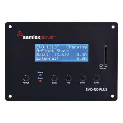 EVO-RC-PLUS - Control remoto para inversor cargador / LCD 4x20 / Conectores RJ-45 y RJ-12 / Registro SD / Monitoreo en tiempo real