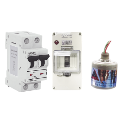 PL20ACD - Kit de Centro de Carga DC / Supresor de Descargas Atmosféricas / 800 Vcc / 20 A / 2 Polos / Tiempo de Respuesta 5 ns / Sistemas Fotovoltaicos