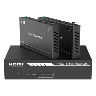 EPP-SPB12H150 - Splitter y Extensor HDMI / 1x2 / HDBaseT / 4K@60Hz 4:4:4 / 120 m (393.7 ft) / 1080p@150 m (492.1 ft) / PoC / Audio 7.1 Canales