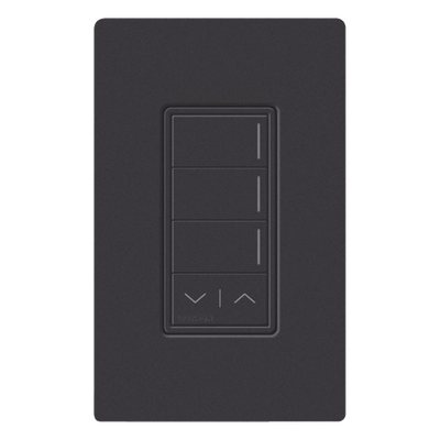 RRSTHN3RLMN - Botonera de Pared Inteligente / 3 Botones de Escena / Barra Subir-Bajar / Retroiluminada / RF Clear Connect Type X / 120-277 V / Acabado Midnight