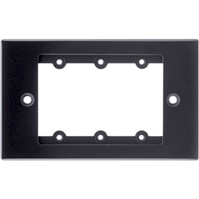 FRAME-1G/US(B) - Frame para Wall Plate / 1 Gang / Metal / Montaje al Ras / 3 Inserciones USA / Negro