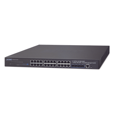 SGS-6341-24T4X - Switch Administrable Capa 3 / 24 Puertos Gigabit Ethernet / 4 Puertos 10G SFP+ / Apilable / 128 Gbps / 10 km Fibra