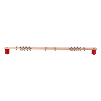 LP-BUS-RACK - Barra Distribución Tierra Rack 19 in / Cobre 100% / 550A / Aisladores Rojos / 0.64 cm (0.25 in) / J-STD-607-A