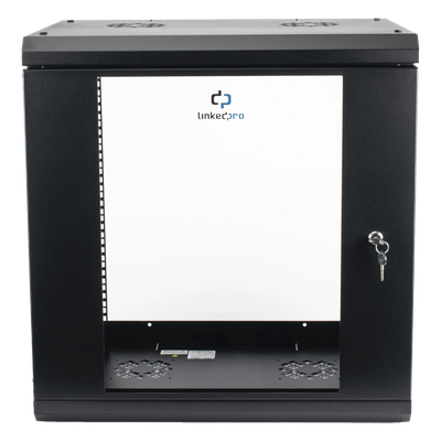 SR1912LH3GA - Gabinete de Pared 12U / Profundidad 455 mm (18 in) / Cristal Templado / Acero Reforzado / Carga 80 kg