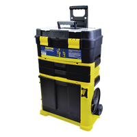 SYS-125105 - Carro Organizador Móvil / 3 Niveles / Cajonera Intermedia / Organizador Inferior Abatible / Ruedas 3' / Polipropileno de Alto Impacto