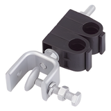 SHK-12-2-P - Sujetador de cables / 2x coaxial 1/2 pulgada / Montaje angular / Acero inoxidable 304 / -40°C a +85°C