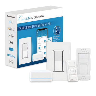 DVRFBDG1D - Kit de Inicio Smart Home / Atenuador Sin Neutro 150 W LED / 600 W Incandescente / Hub y Control Remoto / Compatible Apple HomeKit