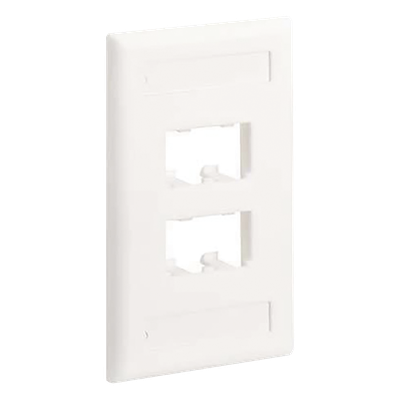 CFPL4IWY - Placa de Pared Vertical / 4 Puertos Mini-Com / Diseño Plano o Inclinado / 2.75 x 4.5 in / ABS / Blanco Mate