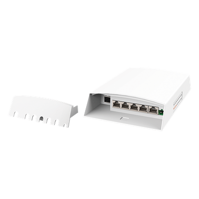 WI-PS306GF-O-DC - Switch PoE para Exterior / 4 Puertos PoE / 802.3 bt 60W / 24V Pasivo 12W / 802.3 af/at 30W / IP55 / -30°C a 70°C / Protección 6kV